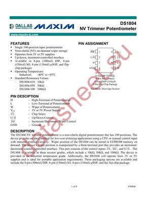 DS1804U-010+T&R datasheet  